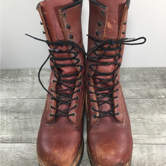 Red Wing Shoes 2221 LoggerMax Safety Toe Linesman Leather Work Mens Boots Size 9 - Picture 4 of 11